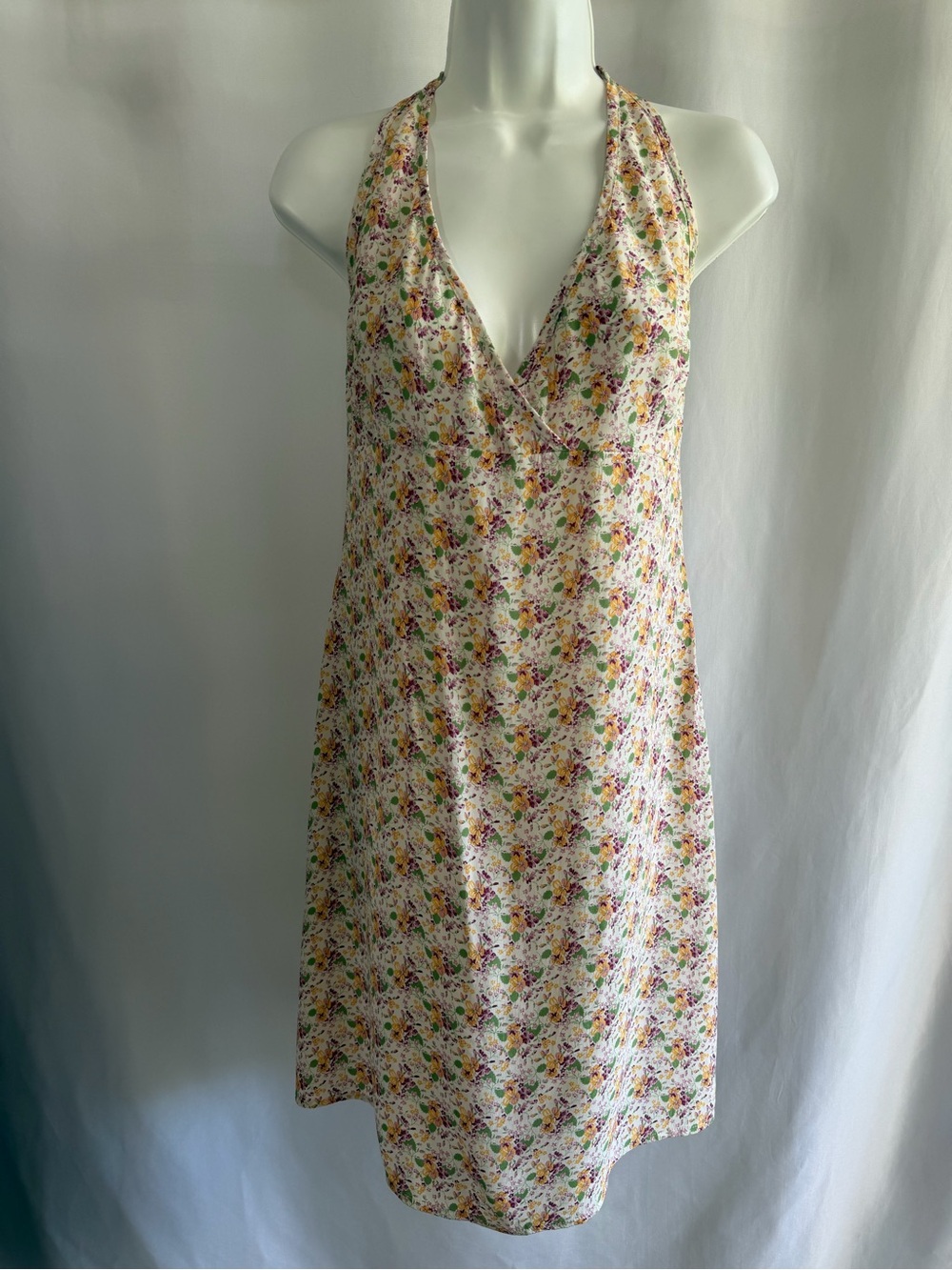 90s Esprit De Corp Ditsy Floral Halter Sundress Size Sm/Med Cottagecore